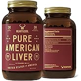 HEART & SOIL 100% Grass Fed & Finished Pure American Beef Liver Supplement from Pasture-Raised Cattle – Beef Liver Capsules – Nature’s Ultimate Superfood – Made in USA – Glass Bottle – 180 Capsules