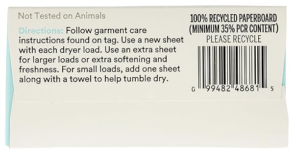 365 BY WHOLE FOODS MARKET, FABRIC-SOFTENING DRYER SHEETS, UNSCENTED, 80 COUNT