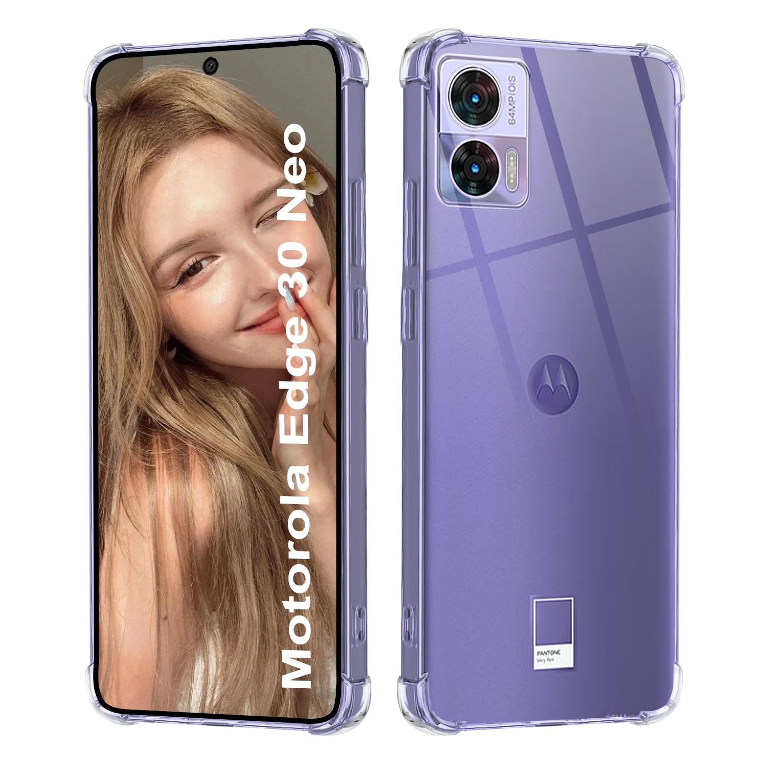 ISOI - Phone Case Compatible with Motorola Edge 30 Neo, with Airbag Bumper Shockproof Full Protection, Ultra-thin Soft TPU Silicone Protective Case - Transparent