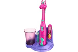 Brusheez Kids’ Electric Toothbrush Set - Safe & Effective for Ages 3+ - Parent Tested & Approved with Gentle Bristles, 2 Brush Heads, Rinse Cup, 2-Minute Timer, & Storage Base (Prancy The Pony)