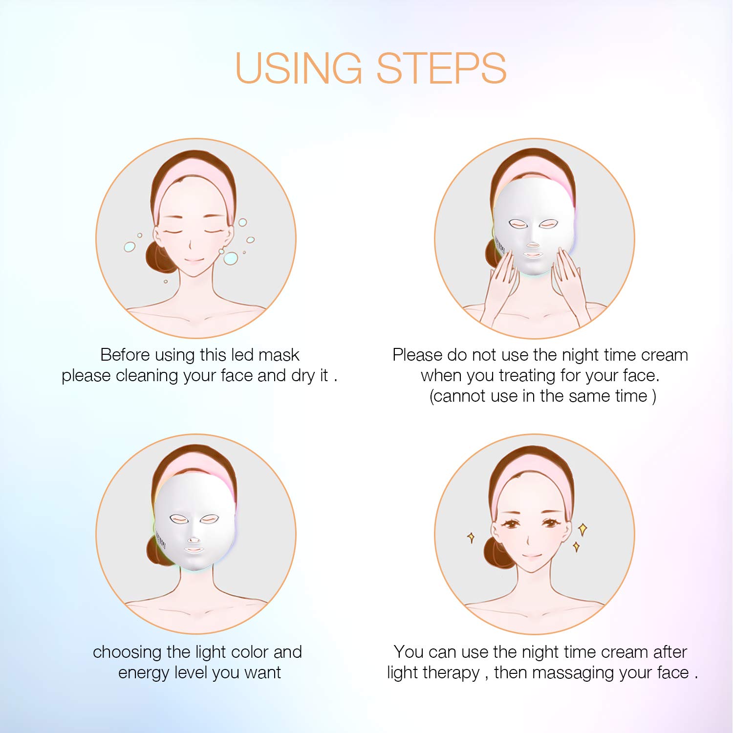 Led Mask, NEWKEY Led Face Mask Light Therapy for Skin Rejuvenation - Anti Aging - Fine Lines & Wrinkles -Dark Spots- Daily Care Skin Care product : Beauty
