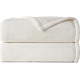 Casual Living Full/Queen Fleece Blanket Fluffy Soft Warm Cozy Bed Blankets for Bedroom Decor Plush Thick Fuzzy Oversized Big Flannel Throw for Bed Chair or Outdoor, 90-inch x 90-inch, Ivory White