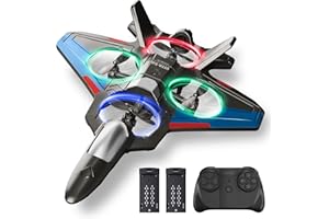 Tubokoro RC Planes for Kids Adults, Foam Remote Control Airplane Jet Helicopter Drone Toys for Kids Adults 8-12 12-16, Remote Control Plane Airplane Toys with Led Lights, 360° Flip Stunt Rotation