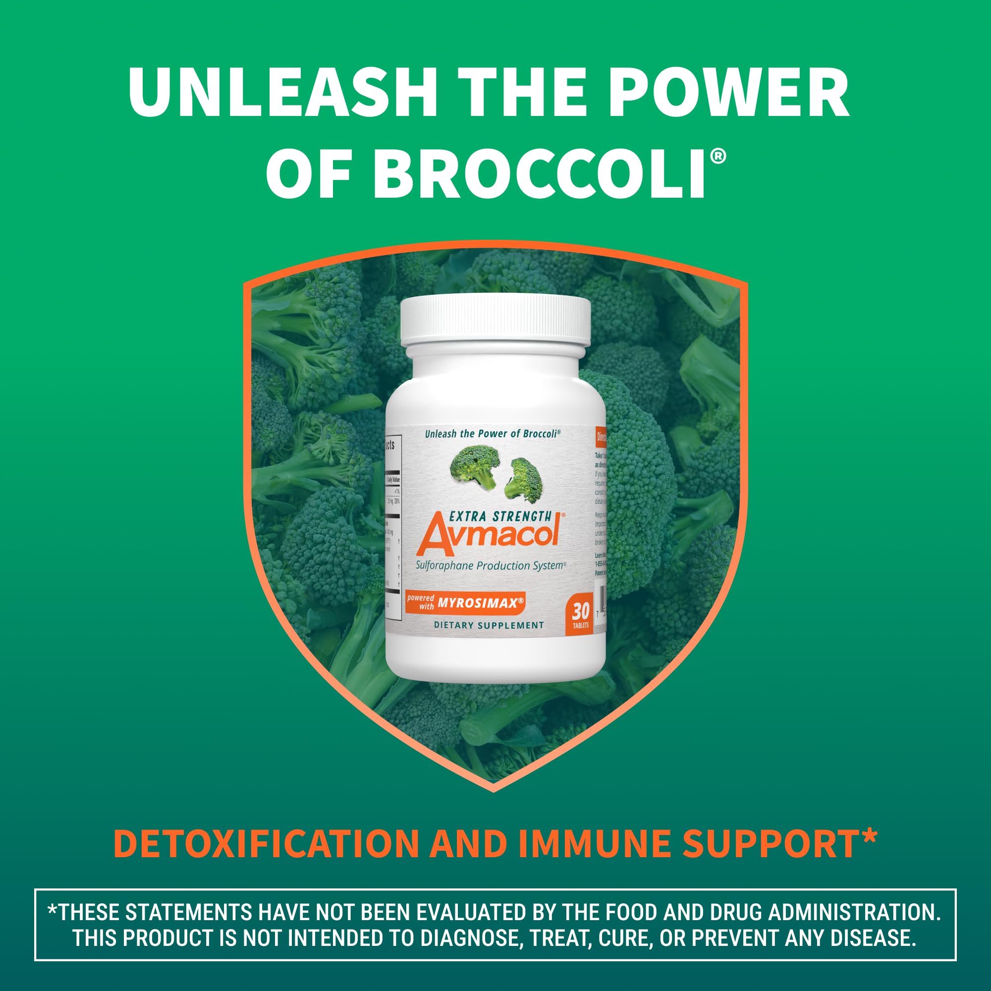 Nutramax Laboratories Avmacol Extra Strength Sulforaphane-Producing Supplement for Detoxification, Antioxidant Support, Immune Health, Adults & Children, Moringa, 30 Tablets