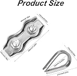 Rybtd 24PCS M3 Wire Rope Clamp Duplex 304 Stainless Thimbles 2mm Cable Fastener view 2