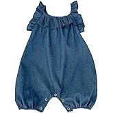 HOOLCHEAN Baby Girls' Summer Cotton One Piece Infant Breathable Denim Camisole Romper