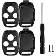 Key Fob Cover Remote Shell Case, 2 Pack 3+1 Button Car Key Fob Keyless Entry Remote Control Key Case Pad Replacement for Honda Accord 2003-2012 / 2006-2013 Civic EX/ 2009-2015 Pilot/ CR-V 2005-2006