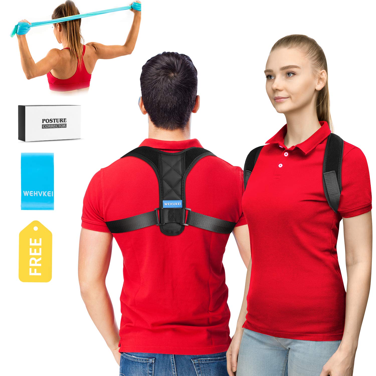 Posture Corrector Brace for Women &Men, Comfortable Better Back and Shoulder Brace Pain Relief, Back Support Belt for Slouching &Hunching, Breathable Corrects Cervical Clavicle Thoracic Support Device