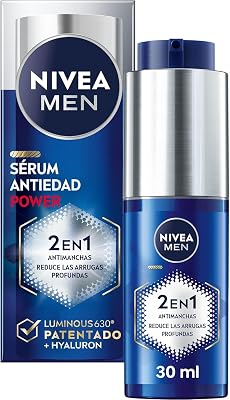 POWER Anti-Aging Serum 2-in-1 Anti-Falten und Anti-Falten (1 x 30 ml), Feuchtigkeitsspendendes Gesichtsserum mit Luminous 630 für Herren, Anti-Flecken-Serum mit Hyaluronsäure