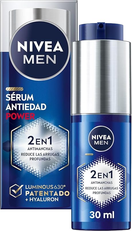 POWER Anti-Aging Serum 2-in-1 Anti-Falten und Anti-Falten (1 x 30 ml), Feuchtigkeitsspendendes Gesichtsserum mit Luminous 630 für Herren, Anti-Flecken-Serum mit Hyaluronsäure