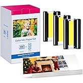 Compatible with Canon Selphy CP1500 CP1300 Ink and Paper 4x6'' KP-108IN Set | 3 Ink+108 Sheets Glossy Photo Paper Compatible for Canon Photo Paper and Color Ink for Selphy CP1200 CP1000 CP910 CP900 CP810
