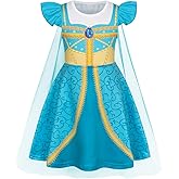 WonderBabe Princess Costume Toddlers Girls Dress Kids Halloween Birthday Party Dress up Outfit with Cape