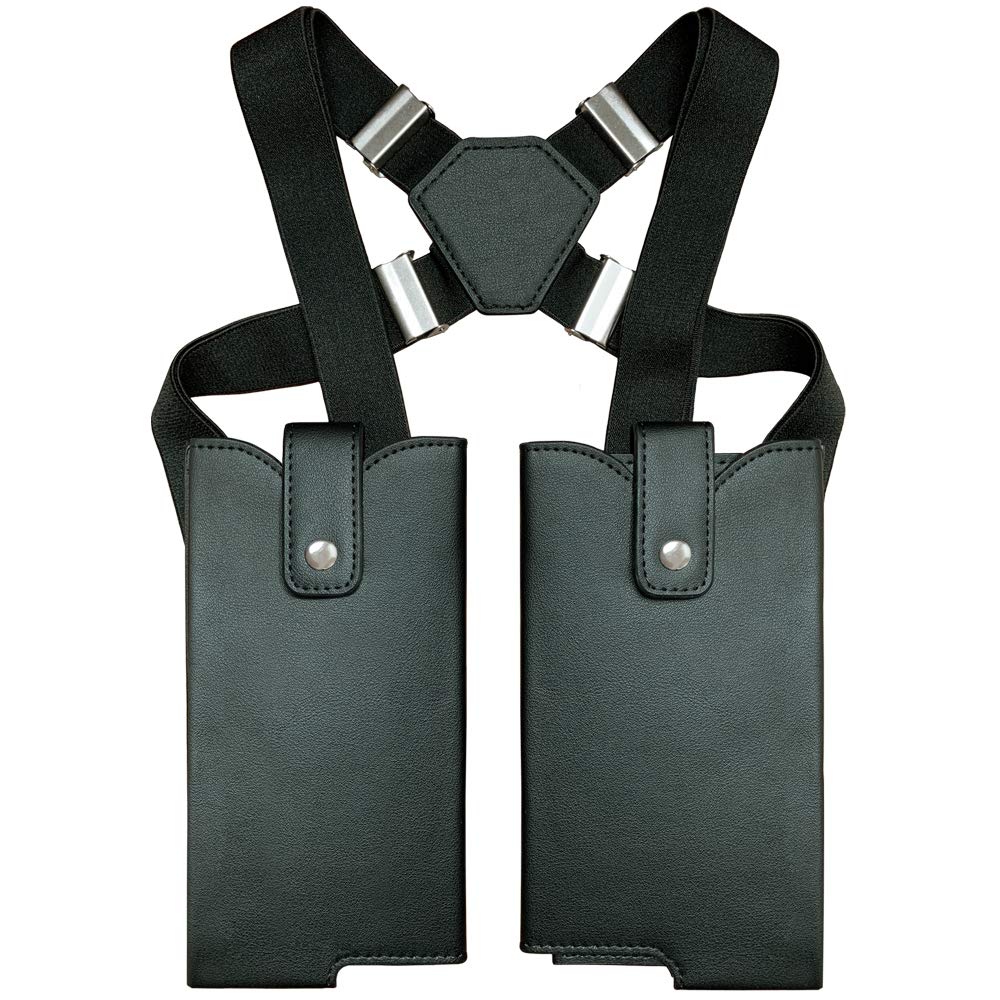 Antivolster, Shoulder holster with double pocket, phone case, wallet and card holder, anti-theft, discreet, unisex, adjustable straps, ideal for light travel, Black, One Size, Contemporary