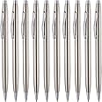 Lincia 100 Pieces Silver Sli Etal Ballpoint Pen 1 Ediu Black Ink