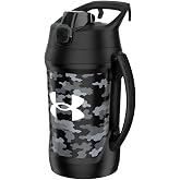 Under Armour Insulated Water Bottle with Handle &amp; Fence Hook, Half Gallon Sports Water Jug, Leak-Resistant &amp; BPA-Free for Baseball, Football &amp; Gym - Black Woodland, 64oz