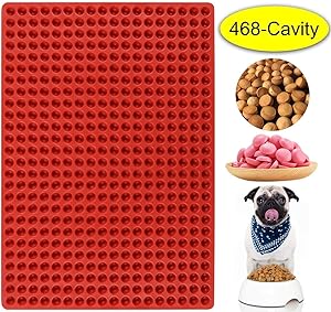 Palksky 468-Cavity Mini Round Silicone Mold/Chocolate Drops Mold/Dog Treats Pan/Semi Sphere Gummy Candy Molds for Ganache Jelly Caramels Cookies Pet Treats Baking Mold Small Dot Cake Decoration