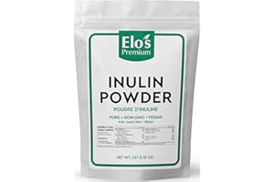 Organic Inulin Powder (227g) by Elo's Premium| 100% Food Grade Inulin Powder | Packaged in Canada| Used As A Source Of Fibre 