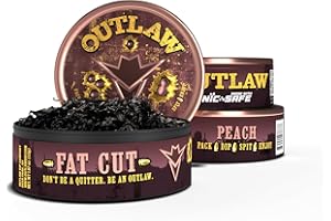 OUTLAW DIP COMPANY Outlaw Georgia Peach NiC-Safe™ Fat Cut - 3 Pack - Tobacco & Nicotine Free Chew