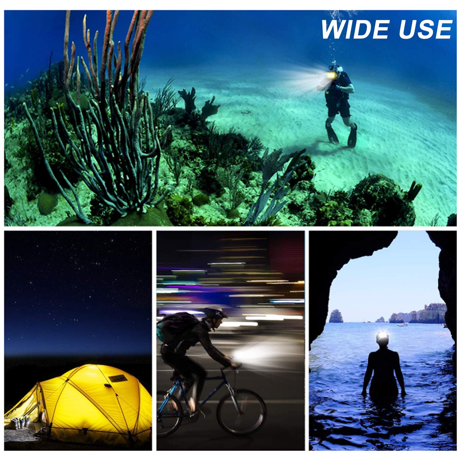 HONGDAK Waterproof Dive Light for GoPro Video Light Rechargeable Fill Night Light Underwater Photography Accessories for GoPro Hero Black 12 11 10 9 8 7 6 5 4 3 3+