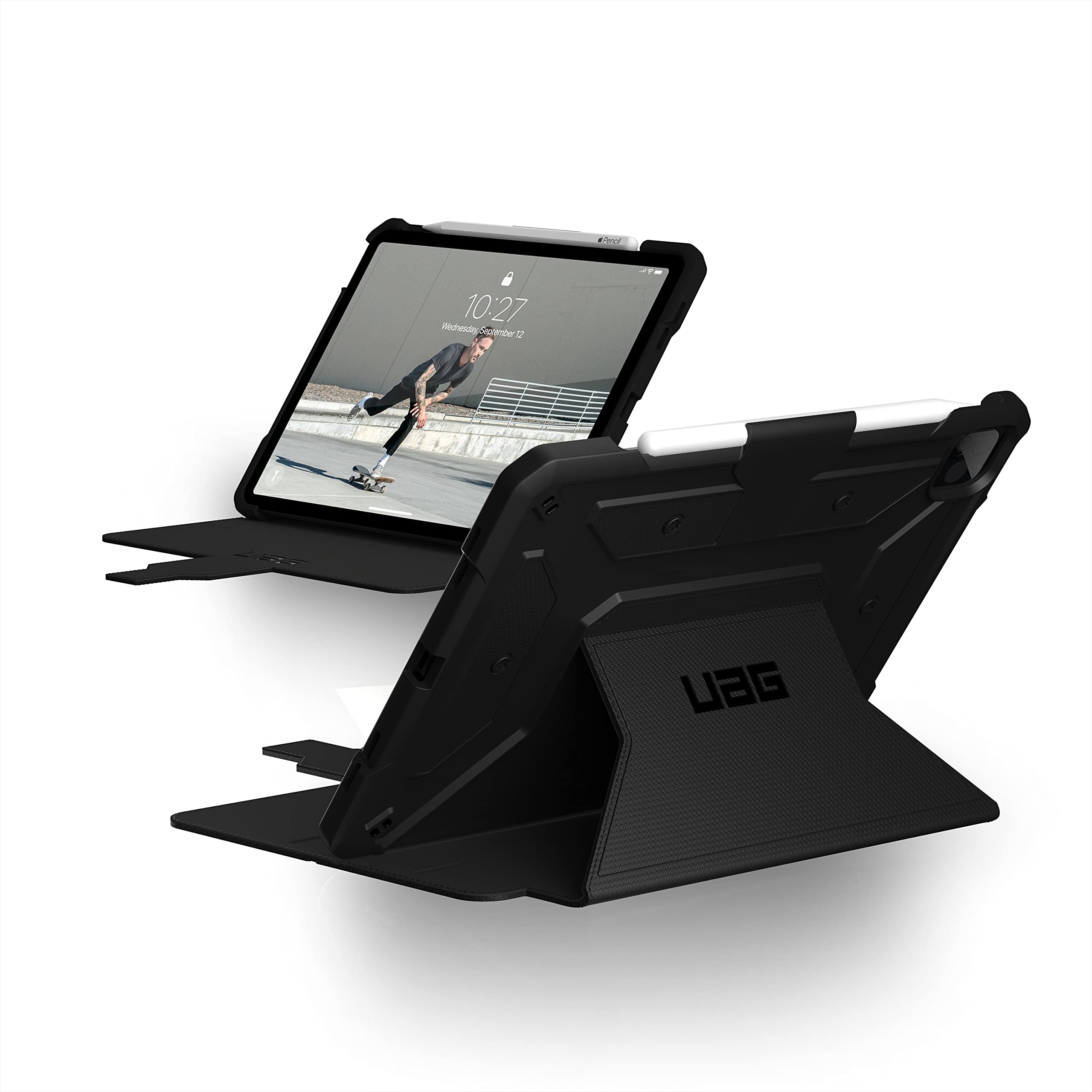 UAG Designed for iPad Pro 11" (4th Gen 2022, 3rd Gen 2021) Case Metropolis Rugged Heavy Duty Protective Cover Multi-Angle Viewing Folio Stand with Pencil Holder, Black by URBAN ARMOR GEAR