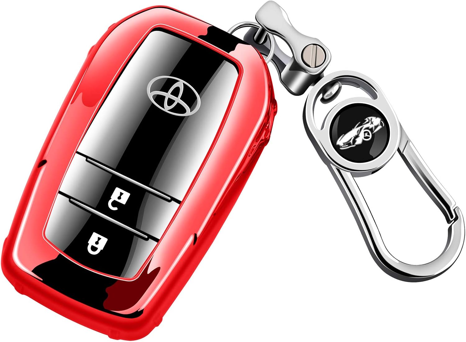 Amazon Mdee スマートキーケース トヨタ 新型 シエンタ ヤリス Yaris マークx イエローレーベルmark X Yellow Label ミライ Mirai に適用 優質なtpu材料を使用して 耐衝撃 スクラッチ防止 防水でファッションなスマートキーホルダー 赤 車 バイク 車 バイク