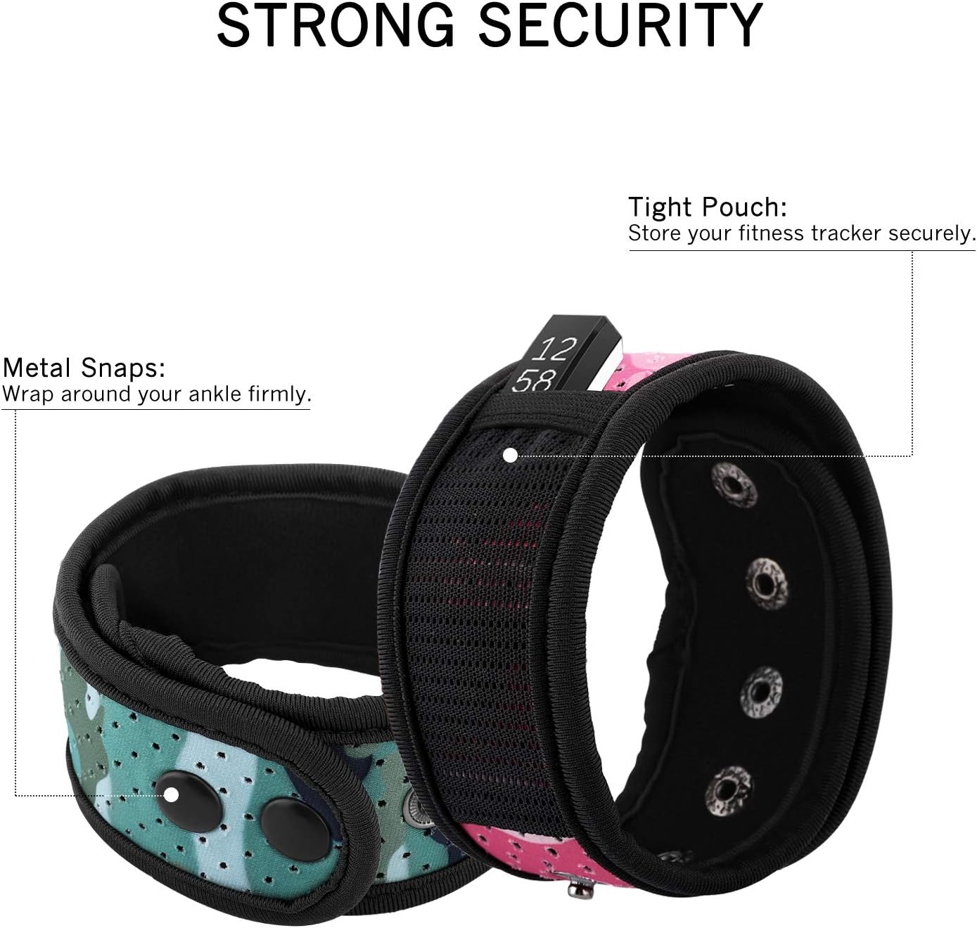 MoKo 2-Pack Sweatproof Ankle Strap Fit Fitbit Luxe/Inspire 2/HR/Inspire/Charge 5/4/3/2/Alta/Alta HR/Flex 1/2/Garmin - Image 3