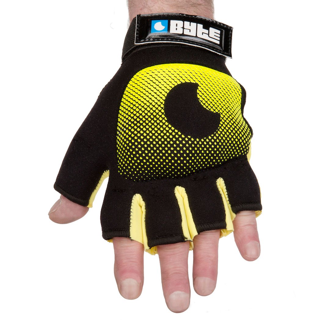 BYTE HOCKEY ADULTS LEFT HAND HOCKEY GLOVE FLUO YELLOW (LARGE)