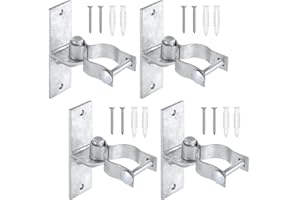 THIKDIKAKT Heavy Duty Wall Mount Gate Hinge | Pipe Gate Hinge 2 Pack Chain Link Fence Gate Hinges Fence Post Chain Link Gate Hinge Pressed Steel Chain Link Fence Frame Hinge Outdoor Gate Hardware (4 Pack)
