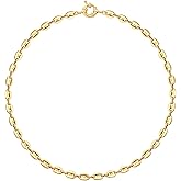POTESSA 18K Gold Plated Choker Necklaces for Women Fashion Snake Chain Dainty Leaf Coffee Bean Love Knot Link Chain Choker Necklace
