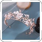QXMYOO Butterfly Crown for Women Crystal Baroque Fairy Headpiece Butterflies Tiara for Quinceanera Birthday Wedding Costume Halloween Prom Floral Hair Accessories