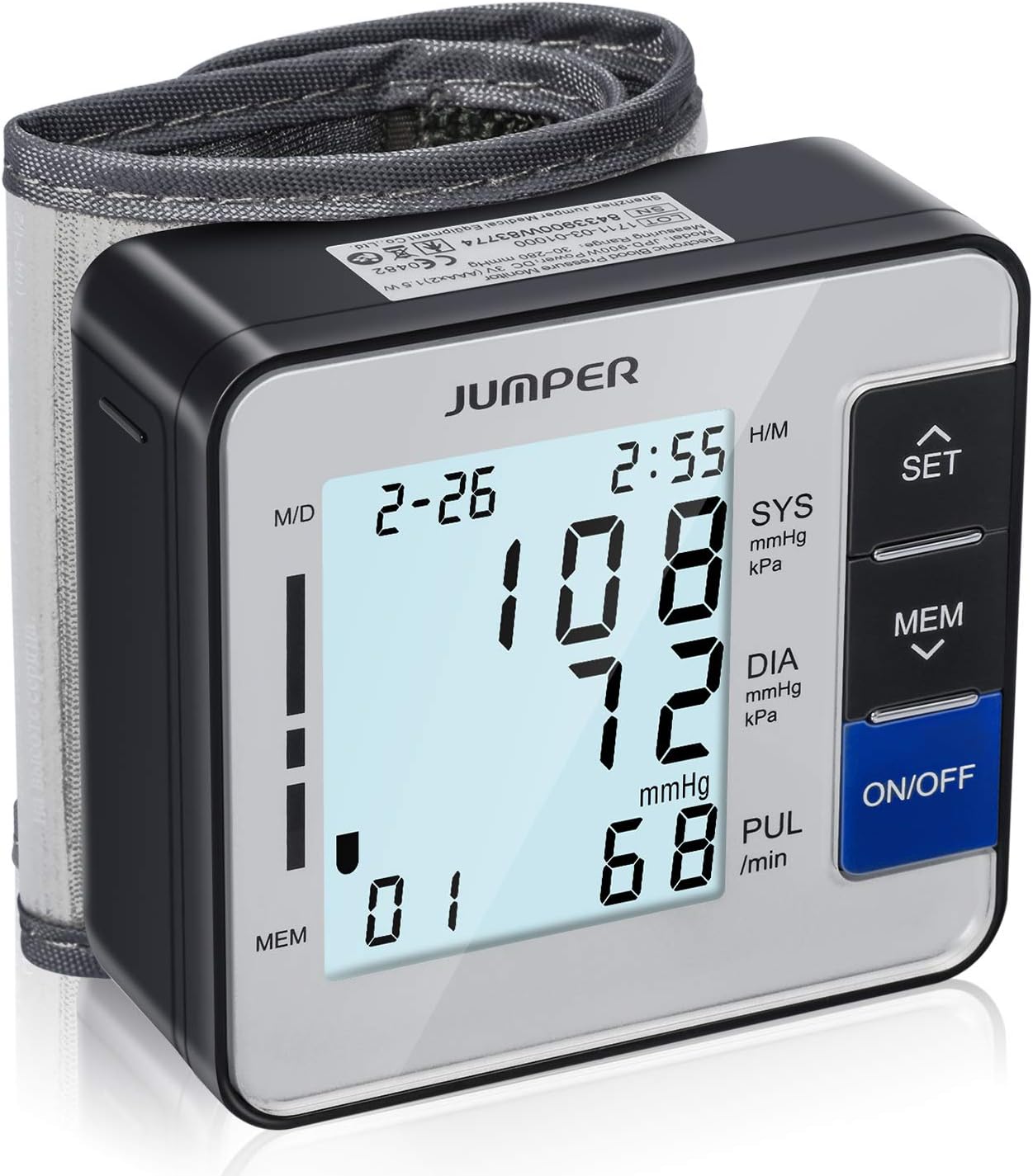 Jumper Monitor Automático de la Presión arterial de Muñeca monitor