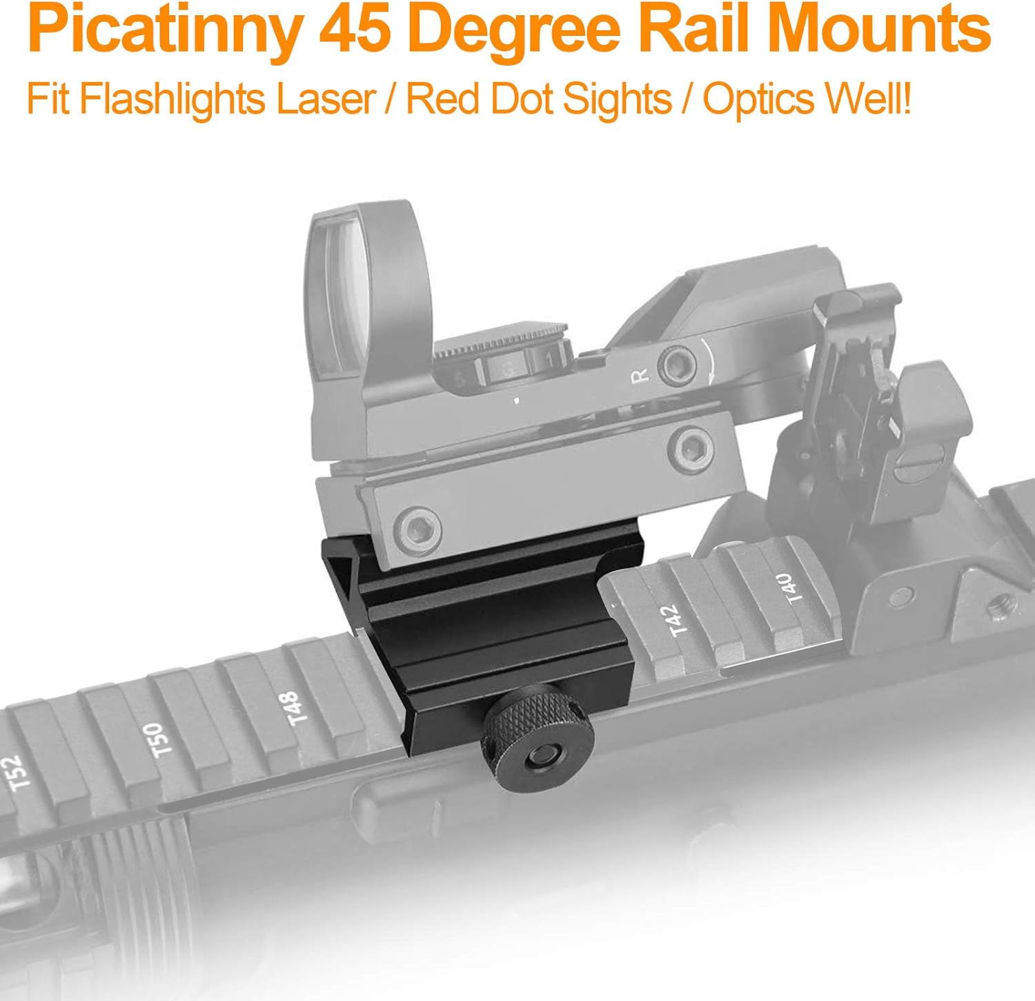 Offset Rail Mounts, LONSEL 4 Slots Aluminum 45 Degree Offset Angle Picatinny Weaver Rail Mount for Flashlight Laser Optic Sight - 3 Pack (4 Slot - 3 PCS) : Sports & Outdoors