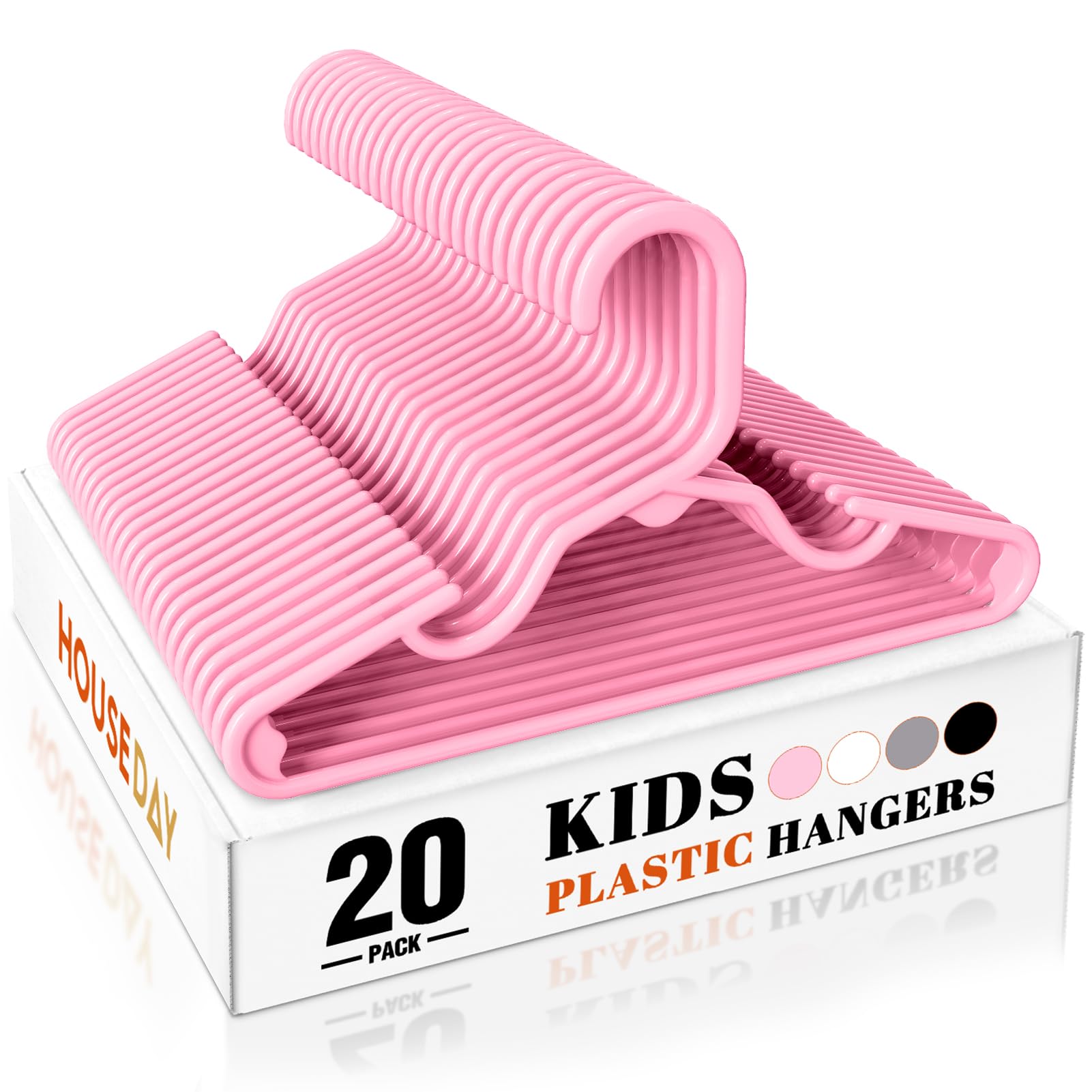 Photo 1 of HOUSE DAY Premium Baby Hangers 20 Pack, 11 Inch Kids Plastic Hanger Pink, Slim Childrens Hangers for Infant, Toddler, and Child Clothes, Durable Baby Clothes Hanger for Closet