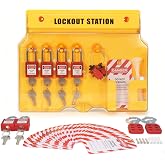 71-piece Lock Out Tag Out Station,Lockout Tagout Kit,Lockout Tagout Locks | OSHA-Compliant Lockout Kit,with 6 Safety Padlocks, 2 Hasps,2 small Breaker，30 Lockout Tags, 30 Nylon Ties,Loto Station
