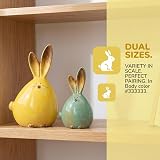 TOYANDONA 2pcs Easter Bunny Ceramic Figurines Car Interior Table Decor view 4