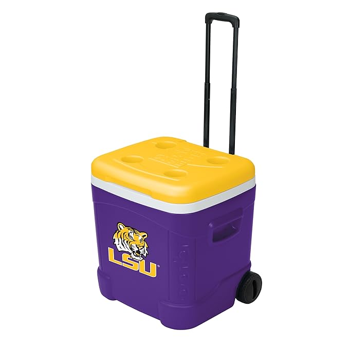 Igloo NCAA LSU Ice Cube Roller Cooler (60 Quart, Purple