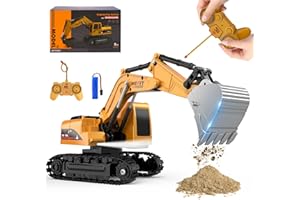 MQDMINI Remote Control Excavator Toys - Excavator Construction Toys for 6 7 8 Years Old Boys, Simulation Mini Excavator, Children's Educational Toys, Christmas and Birthday Gifts for Boys and Girls