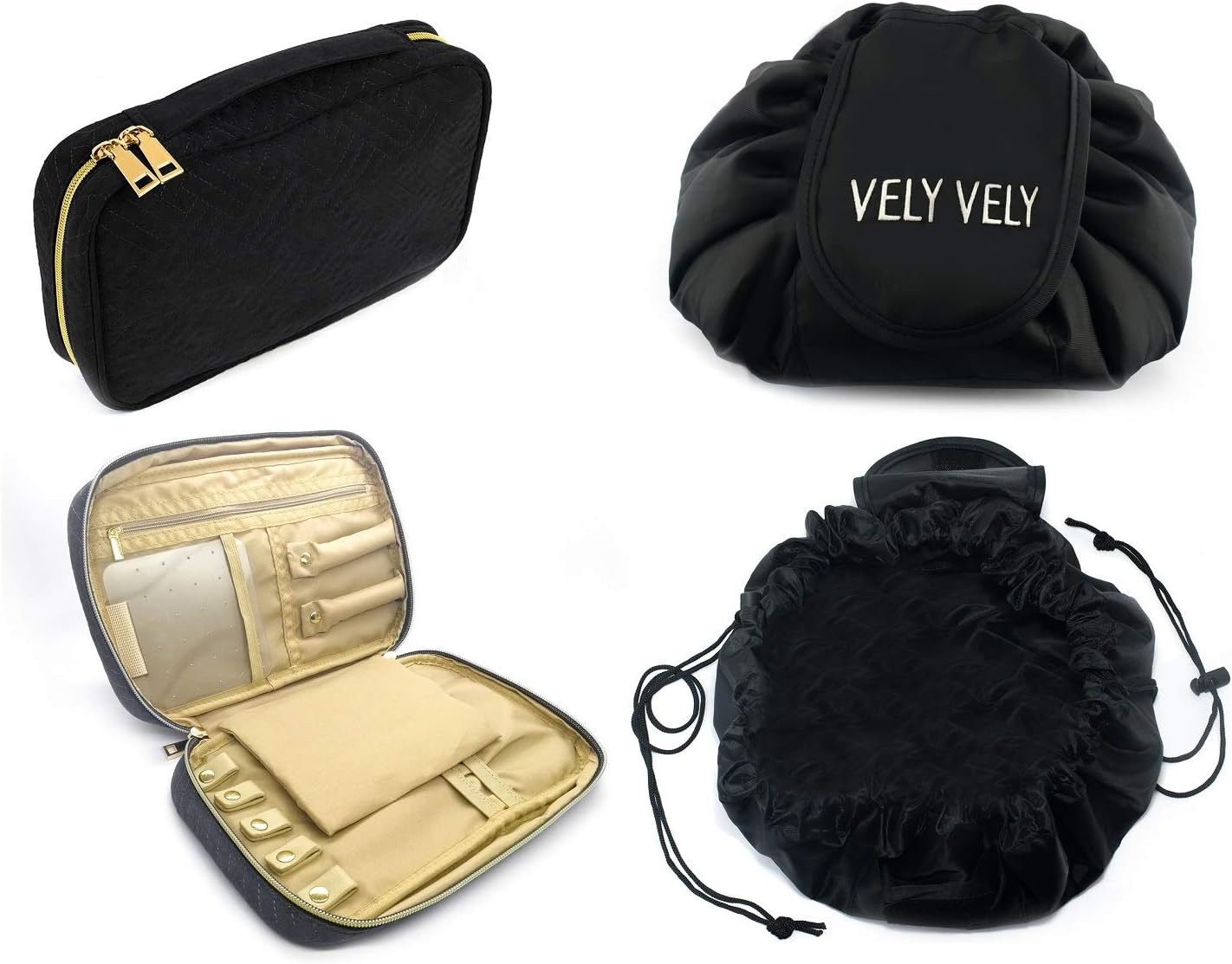 Best Offer- Jewelry Purse and Drawstring Make Up Bag Bundle| Women Must-Have | Jewelry Organizer and Drawstring Makeup Bag | Gift for Grandma Gift for Mom