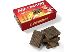 AWEASROY Fire Starter, Upgrade Larger Size Fire Starters for Fireplace, Wood Stove, Campfires, Grill,Indoor, 15 Mins Long-lasting Burn Waterproof BBQ Fire Starter Squares(32)