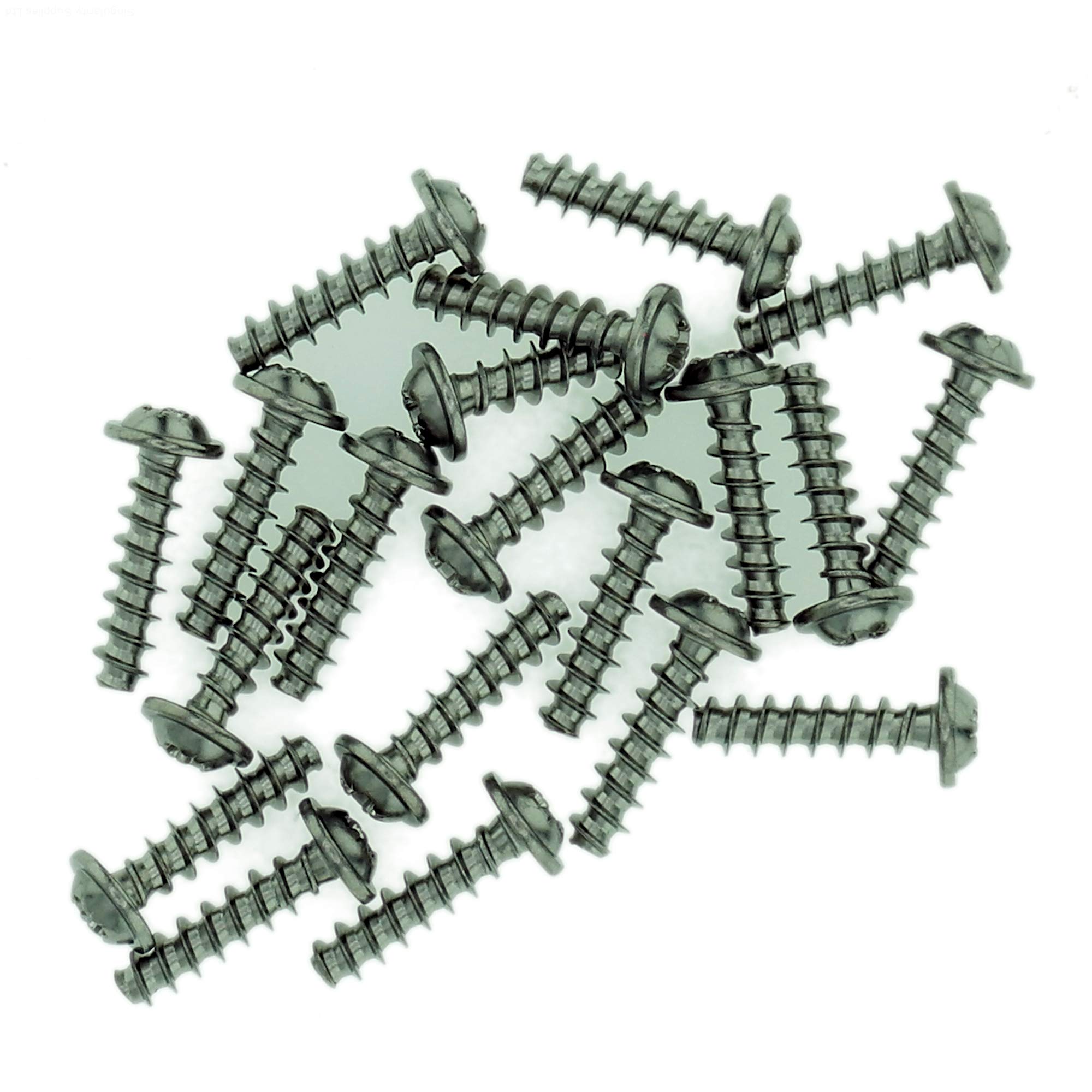 D3 (3mm x 10mm) Pozi Pan Screws for Plastic (Flanged) - Stainless Steel (A2) (Pack of 20) — image 1