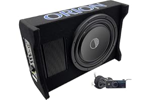 ORION Cobalt CPE120 12” 2000W Max Active Down-Firing Subwoofer Thin Enclosure with Built-in Amplifier – Slim Loaded Sub for Tight Spaces in Cars and Trucks, Air-Tight Sealed Shallow Mount Enclosure