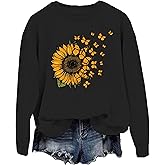 Butterfly Sunflower Hoodie - Flying Butterflies Sweatshirt
