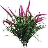 Bird Fiy Artificial Plants Flowers Fake Outdoor UV Resistant Plants Faux Plastic Greenery Shrubs Indoor Outside for Home Decor 4Pcs