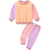 CIZENOFURS Toddler Baby Girl Clothes Fall Winter Long Sleeve Sweatshirt with Pants Set Girls Cute Print Outfits 6M-4Years