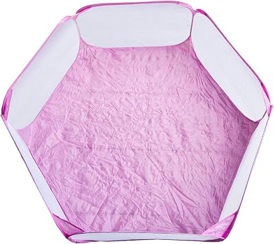 Heppurg Portable Small Animal Playpen 120cm Pink White Foldable Tent