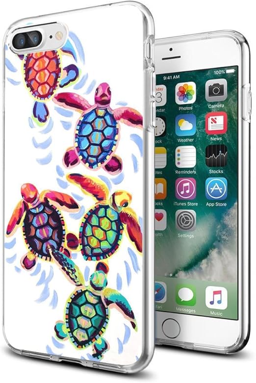 Amazon Com For Iphone 7 Plus 8 Plus Case Clear With Cute Sea Turtles Design For Iphone Case 5 5 Protective Phone Cover For Girls Men Women Cover Shockproof Bumper Anti Drop Pc Frame For