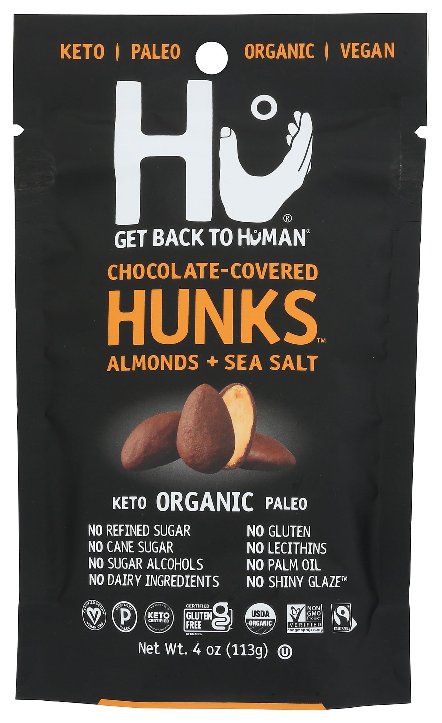 Photo 1 of ****** 2 PACK*******HU KITCHEN Chocolate Covered Almonds, 4 OZ