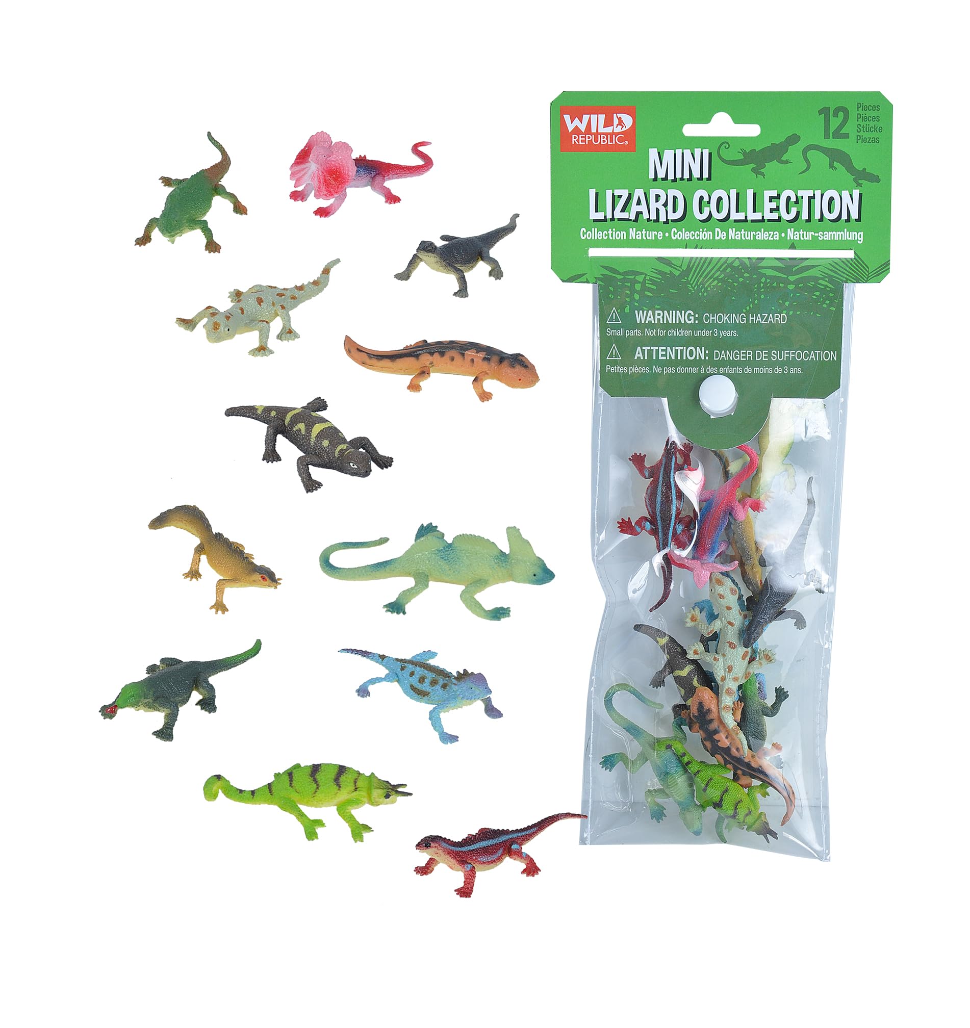 Wild Republic 22125 Mini Lizard Polybag Kids Gifts, Educational Toys, Reusable Bag, Eidechse