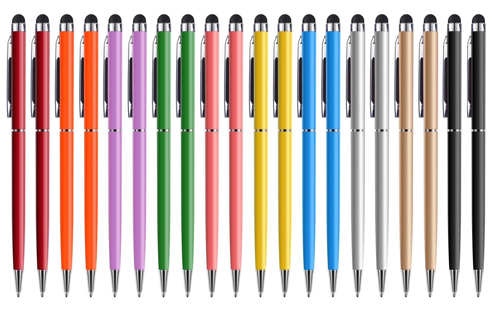 Stylus Pen anngrowy Stylus Pens for Touch Screens Universal Stylus Ballpoint Pen 2 in 1 Stylists Pens for iPad iPhone Tablet Laptops Kindle Samsung Galaxy All Capacitive Touch Screens