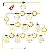 Ipackorin Construction String Lights 100FT: 150W Industrial LED String Work Lights with 10 Replacement Bulbs E26 Base - 6000K Construction Lights with Switch for Temporary Lighting ETL Listed